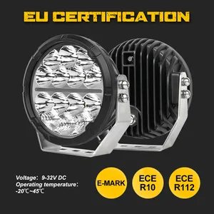 Luz de posición impermeable de alta potencia de 6,5 pulgadas 12V 24V R112 R7, luz de conducción redonda led para coche y camión