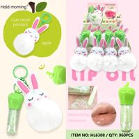 Nieuwe hanger Pluizige bal Kleurmake-up Fruit smaak Bedauwde lipglazuur Spiegelachtige volle lippen Hydraterende Langdurige look Jonger
