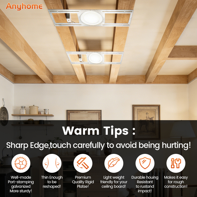 Anyhome Tool-Free Iron Mount Bracket for LED Panel Lights Fast Installation in Existing Ceilings