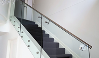Rampe en verre PRIMA pour extérieur et intérieur avec poteaux de fixation en acier inoxydable, garde-corps de sécurité moderne pour escalier, taille personnalisée