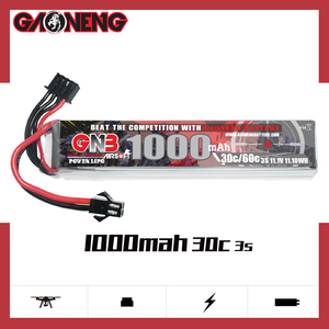 Gnb gaoneng 1000mAh 3S 11.1V 60C 30C RC LiPo แบตเตอรี่ตัวเชื่อมต่อ airsoft SM - Product Image 2