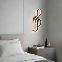 Appliques murales LED en aluminium motif note de musique, design moderne et minimaliste pour salon, balcon, chambre, escalier, couloir, chevet, mur simple