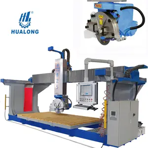 Hualong Machinery 5 axis cnc stone cutting machine for stone cutting block five-axis bridge saw stone cutting machine with price