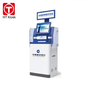 Self service receipt printing kiosk for bank with thermal printer A4 laser printer touch monitor