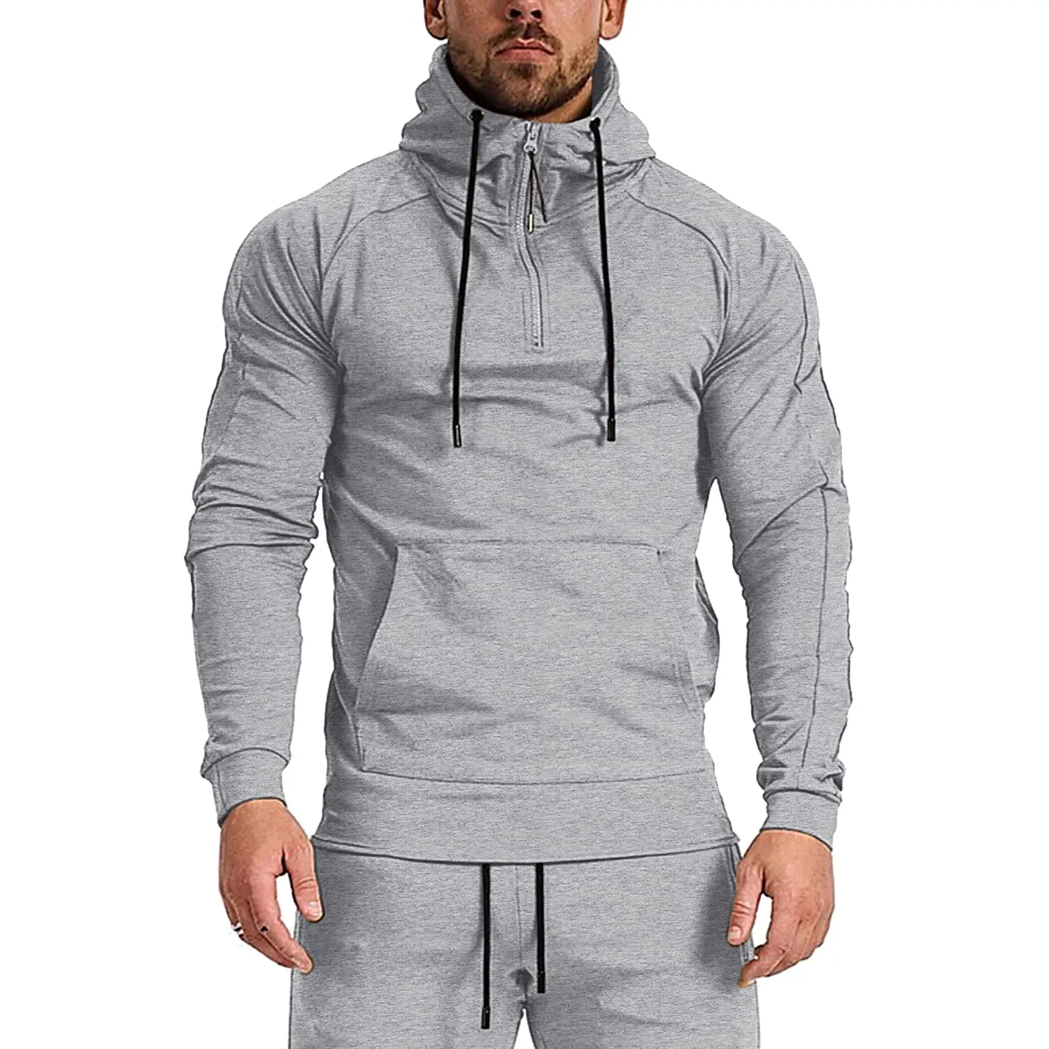 Wholesale Custom Running Sportswear Light Weight Slim Fit Men Tracksuit Outerwear Hoodie Pull Over Hoodies