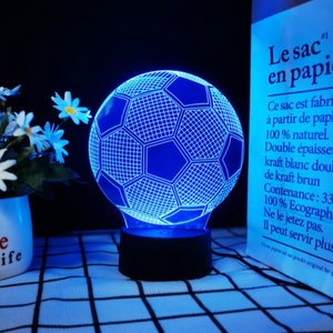 Acrylique 3D Football & Rugby LED Veilleuse 7 Couleurs Changeantes Chambre <span class=keywords><strong>Lampe</strong></span> <span class=keywords><strong>de</strong></span> <span class=keywords><strong>Chevet</strong></span> avec Alimentation Plug-In Cadeau pour Enfants - Product Image 4
