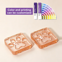 Palette de fards à paupières mini carrée en PETG vide, 5 couleurs, avec des godets en forme de patte de chat mignonne, vente en gros