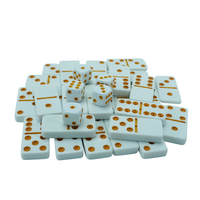 Vente en gros d'usine, dés blancs de 16mm, double ensemble de dominos en acrylique, couleur personnalisée et logo pour jeu de table, club de Casino