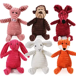 Different animal shapes Corduroy squeaky pet smart interactive toy dog chew plush toys