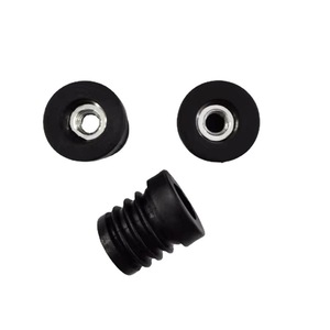 Tapa de tubo de plástico negra con tuerca redonda M6X19 para nivelación de muebles de armario - Product Image 1