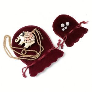 Pochettes en velours avec cordon de serrage pour bijoux, colliers, boucles d'oreilles, emballages cadeaux - Product Image 2