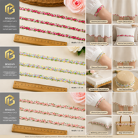 LEIXUSI Ruban de dentelle brodé marguerite colorée de 1,5 cm, ruban floral pour colliers DIY, accessoires pour cheveux, vêtements pour enfants