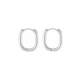 เอมี่ เอมี่ ฮักกี้ต่างหู 2.5X15X18 เครื่องประดับสตรีทรงเรขาคณิตคลาสสิกชุบเงิน - Product Image 3