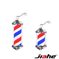 Lampu Barber Pole LED Modern dengan Lampu Salon Rambut Berputar, Menampilkan Garis Merah Putih Biru, Gaya Mewah