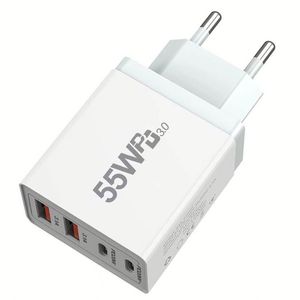 อะแดปเตอร์หลายพอร์ต3.1A ชาร์จเร็วแท่นชาร์จ4พอร์ตเครื่องชาร์จ USB-A PD 55W Type C สำหรับโทรศัพท์มือถือ - Product Image 1