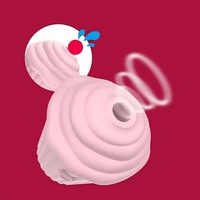 Vibrateur clitoridien en forme de cupcake pour femme adulte, sucette pour mamelons effet crème glacée soyeuse avec fonction de succion clitoridienne, jouet vibrant en silicone