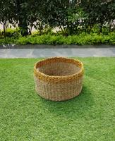 Panier double en jonc de mer du Vietnam, écologique et durable, pour poubelle, rangement domestique, panier à linge, multifonctionnel pour armoire et cuisine