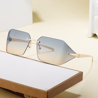 Haute qualité 2024 nouvelle Europe et les états-unis à la mode lunettes de soleil carrées femmes sans monture crème solaire lunettes de soleil femmes