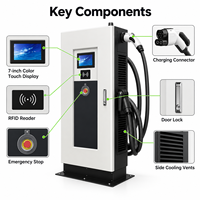 Station de recharge rapide pour véhicules électriques 60-160 kW CC, certifiée CE TUV EMC, sur pied, double connecteur, OCPP, 4G, WiFi, LAN, CCS1, CCS2, GB/T, EVSE commercial