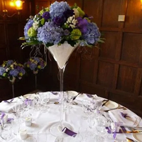 Grand Vase à Martini sur Pied Décoration pour Centre de Table de Mariage, Décorations en Verre à Martini, Vase à Fleurs en Verre Transparent en Gros