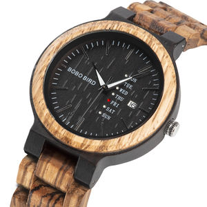 Reloj de Pulsera Casual para Hombre, Más Vendido, Entrega Rápida, Esfera Negra, Reloj de Madera para Hombre, Manecillas Luminosas - Product Image 3