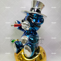 Ours en résine fumeur de cigare, modèle de sculpture artistique, ours assis avec sac à monnaie, couleur et taille personnalisables, décoration intérieure
