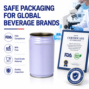 Latas de Bebidas Personalizadas de Hojalata Cilíndrica de Grado Alimenticio 250ml 330ml 355ml Vacías para Refrescos - Product Image 4