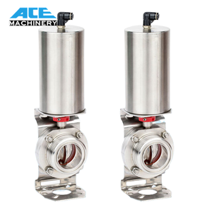 Ace 2นิ้ววาล์วผีเสื้อเกรดนิวเมติกสเตนเลสสุขาภิบาลเกรดอาหารสูงได้รับการรับรองมาตรฐาน ISO สำหรับการควบคุมน้ำ - Product Image 3