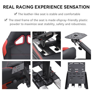 GY046-<span class=keywords><strong>3</strong></span> Cabina de Simulación de Carreras con Asientos de Cubo Deportivos de Calidad Prémium <span class=keywords><strong>para</strong></span> Juegos de Conducción <span class=keywords><strong>para</strong></span> PC, PlayStation, Wii, Xbox, Logitech - Product Image 3