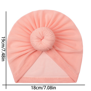 Nouveau Style européen et américain été coloré beignet bébé <span class=keywords><strong>Turban</strong></span> chapeau nouveau-né mignon <span class=keywords><strong>maille</strong></span> respirant doux bébé bonnets casquette - Product Image 3