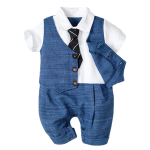 Tenue de Nouvel An pour bébé garçon, combinaison de smoking, tenue d'anniversaire pour bébé de 1 an, vêtements d'été pour nouveau-né, barboteuse mi-longue Keke - Product Image 2