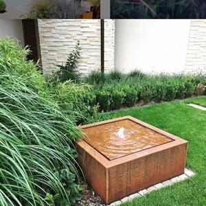 Fuente de Agua Moderna de Acero Corten, Tamaño Personalizable, Fácil Instalación para Jardín Exterior - Product Image 5