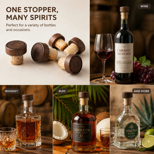 Tapón de Corcho Natural para Botellas de Licor con Logotipo Personalizado WeWood de Vietnam, Grabado con Láser con Patrón de Anillos de Árbol - Product Image 3