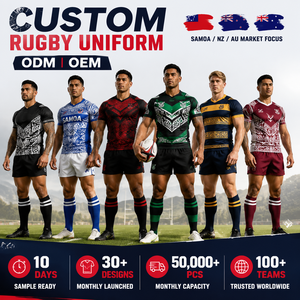 Completo <span class=keywords><strong>Kit</strong></span> Uniforme Rugby Uomo Personalizzabile per Squadre e Club - Maglia e Pantaloncini Sublimati per Rugby e Football - Vendita all'Ingrosso - Product Image 1