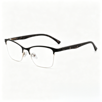 Lunettes de lecture demi-cerclées œil-de-chat avec verres anti-rayures pour femme, style professionnel élégant, logo personnalisé, étui à lunettes de marque YANA