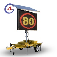 Affichage LED solaire mobile extérieur, écran d'affichage de messages VMS, remorque publicitaire, radar de retour d'information du conducteur, signalisation de limite de vitesse