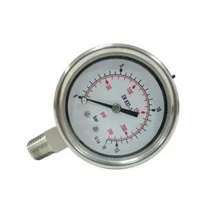 Medidor de pressão líquido de aço inoxidável, medidor de alta pressão enchido 10bar de entrega rápida