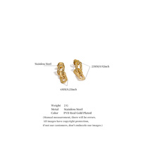 Boucles d'oreilles pendantes JINYOU 9006 modernes texturées à maillons de chaîne, hypoallergéniques, plaquées or PVD