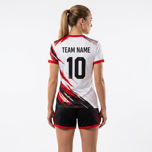 Uniforme de Fútbol Personalizado Sublimado, Cuello en V, Manga Corta, Unisex, para Adultos, Transpirable, Absorbe la Humedad, Poliéster 3D, con Nombre del Equipo y Logotipo - Product Image 5