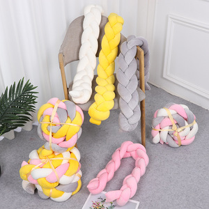 <span class=keywords><strong>Protector</strong></span> de Cuna Tejido a Mano con 3 Trenzas Largas, Decoración para Habitación Infantil, <span class=keywords><strong>Protector</strong></span> de Barandilla de <span class=keywords><strong>Cama</strong></span> Cómodo para Cuna - Product Image 1