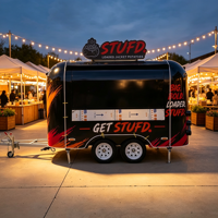 Bar mobile multifonctionnel certifié CE en acier inoxydable, pour les commerces de nourriture et de boissons, remorque alimentaire remorquable, camions de nourriture