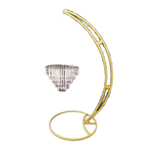 Rocan Lustre suspendu amovible en fer forgé avec cristaux et support en fer pour décoration de gâteau de mariage - Product Image 1