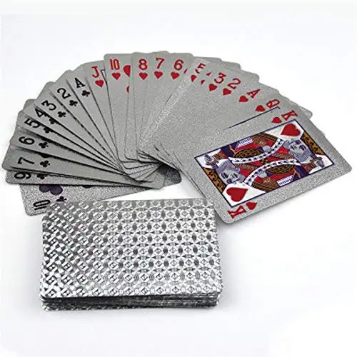 2023 özel toptan yüksek kalite iskambil kartları sınır ötesi eğlence altın/gümüş/siyah cartas de poker kartları