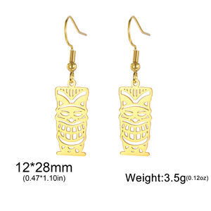 Myshape Retro <span class=keywords><strong>Tiki</strong></span> Totem Pendientes colgantes Cultura tribal Personas indígenas Máscara Protección Amuleto Joyería de acero inoxidable - Product Image 6