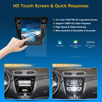 Stereo Mobil Android 12.1 Inch untuk Nissan X-Trail Qashqai Wireless CarPlay Plug and Play Kamera Mundur