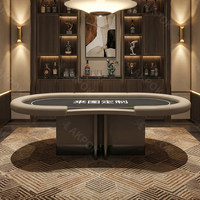 Table de poker Texas Hold'em professionnelle pour club de divertissement, personnalisable avec logos et nappes, pour dix joueurs, en céramique