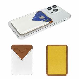 Porte-cartes adhésif en cuir PU avec logo personnalisé imprimé par sublimation pour téléphone portable - Product Image 2