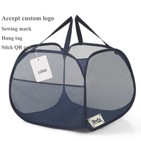 Vente d'usine Panier à linge portable pliable de grande capacité avec poches latérales pour le rangement des vêtements sales de salle de bain