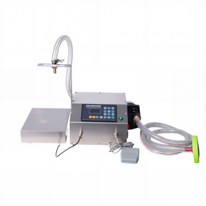Machine <span class=keywords><strong>de</strong></span> remplissage semi-automatique pour liquides (produits chimiques, huiles, jus) avec contrôle numérique et remplisseur pondéral à commande par pédale - Product Image 6