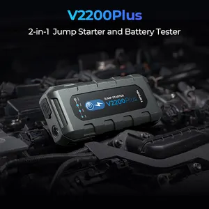 Многофункциональный портативный автомобильный бустер TOPDON V2200Plus 2200A 12 В, тестер батареи 2-в-1 с высокой мощностью